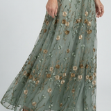 SelenaTM | Dress Maxi Halter Floral in Green Sage