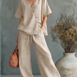 Petronila™ | Set Palazzo with V-neckline