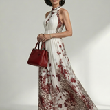 Orlena™ | Dress Maxi Floral of Long-Sleeve with Skirt Voluminosa
