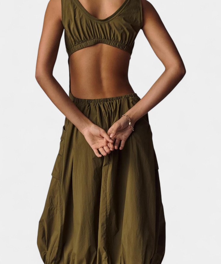 Katana Dress Midi with Hem of Burbujas and Corsé Fitted