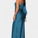 Charlotte Dress Asymmetric Drapado of A Shoulder
