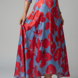 Celeste™ | Dress Midi Floral with Neckline Cruzado and Sleeve Three Cuartos
