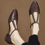 Mercedes™ | Bailarina Mary Jane with Tira T and Texture Cocodrilo