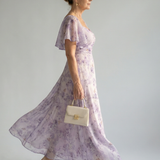 Valentía™ | Dress Long Floral with Sleeve Mariposa and Neckline Cuadrado