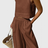 Avelina Minimalist Set in Cotton and Linen Lightweight