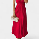 Selena Dress Sleeveless Pleated with Cut Lateral and Detail Torcido
