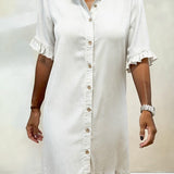 LuciaTM | Dress Shirt Denim with Ruffles