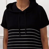 GabrielaTM | Dress Casual with Hood and Stripes of Knit