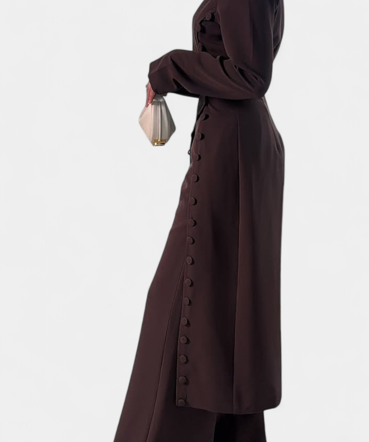 Melissa Set Casual Soft of Blouse with Buttons and Trousers Long