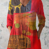 Lucía™ | Blouse Túnica with V-neckline