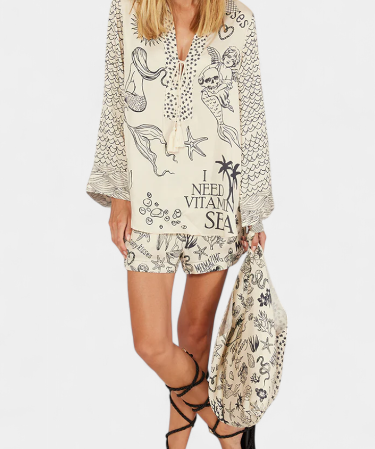 Amalia Set Camisero Print with Short Stretch