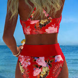 Consuelo™ | Bikini Floral of two-piece with contraste