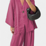 Eli Set Oversize of Top with V-Neck and Trousers Recto