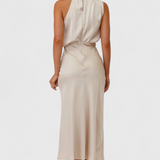 Rina Dress Elegant of Neckline Halter Drapeado