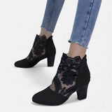 Petra™ | Botín of Heel Bloque with Lace Floral
