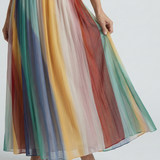 Serena™ | Dress Maxi of Stripes Multicolor Strapless