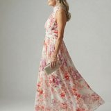 Elyana™ | Dress Maxi Floral Halter of Fabric Flowy