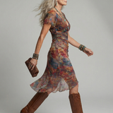Ainhoa™ | Dress Midi Halter with Bainha Asymmetric and Side Slit