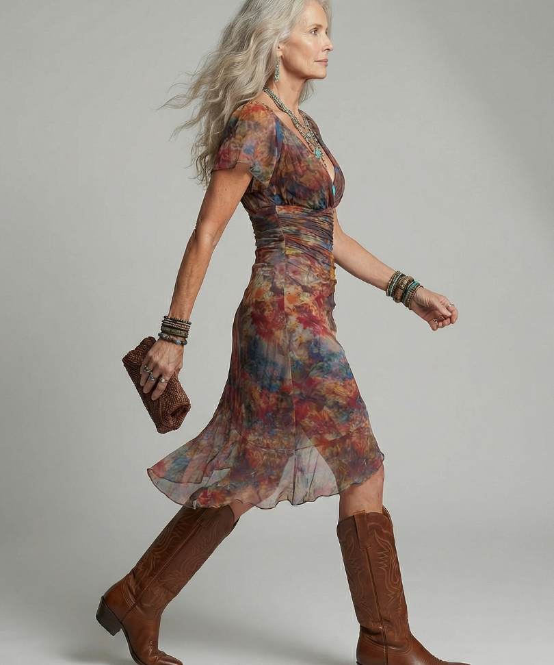 Ainhoa™ | Dress Midi Halter with Bainha Asymmetric and Side Slit