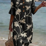 Women's Casual Floral Print Dress.