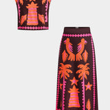 Sloan Set of Top and Skirt Recortada Coconut Palm