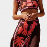 Sloan Set of Top and Skirt Recortada Coconut Palm