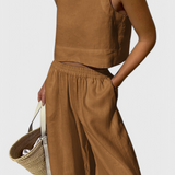 Avelina Minimalist Set in Cotton and Linen Lightweight