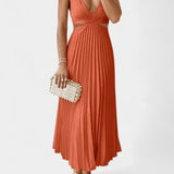 Selena Dress Sleeveless Pleated with Cut Lateral and Detail Torcido