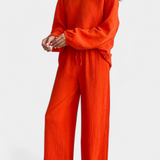 Aya Two-Piece Set of Cotton with V-neckline