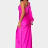 Charlotte Dress Asymmetric Drapado of A Shoulder