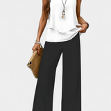 Martina Boho Set Elegant Sleeveless with Trousers Recto Print