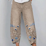 Brígida™ | Trousers Casual with Embroidery Floral