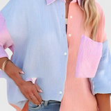 Juniper | Blouse of Buttons in Bloque of Color