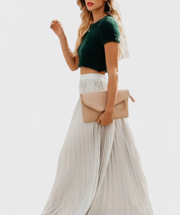 Mila Skirt Long Pleated of Talle High