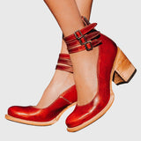 Casilda™ | Botín Vintage of Heel Bloque with Hebillas