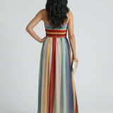Serena™ | Dress Maxi of Stripes Multicolor Strapless