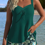 Rocío™ | Striped tankini with two-piece panties