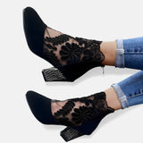 Petra™ | Botín of Heel Bloque with Lace Floral