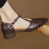 Mercedes™ | Bailarina Mary Jane with Tira T and Texture Cocodrilo