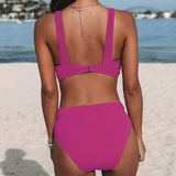 SinforosaTM | Bikini Solid of High-Rise with top in V