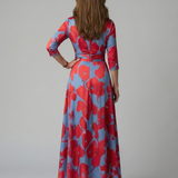 Celeste™ | Dress Midi Floral with Neckline Cruzado and Sleeve Three Cuartos