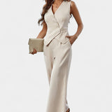 Heskia Set of Vest Sleeveless and Wide-Leg Trousers