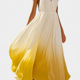 Starla Dress Maxi Halter Pleated with Details of Perlas