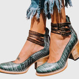 Casilda™ | Botín Vintage of Heel Bloque with Hebillas