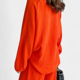 Aya Two-Piece Set of Cotton with V-neckline