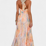 Alaia Dress Printed Watercolor and Neckline Halter
