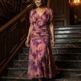 Calena™ | Dress Midi Off-Shoulder with Neckline Drapeado