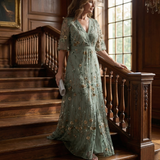 SelenaTM | Dress Maxi Halter Floral in Green Sage