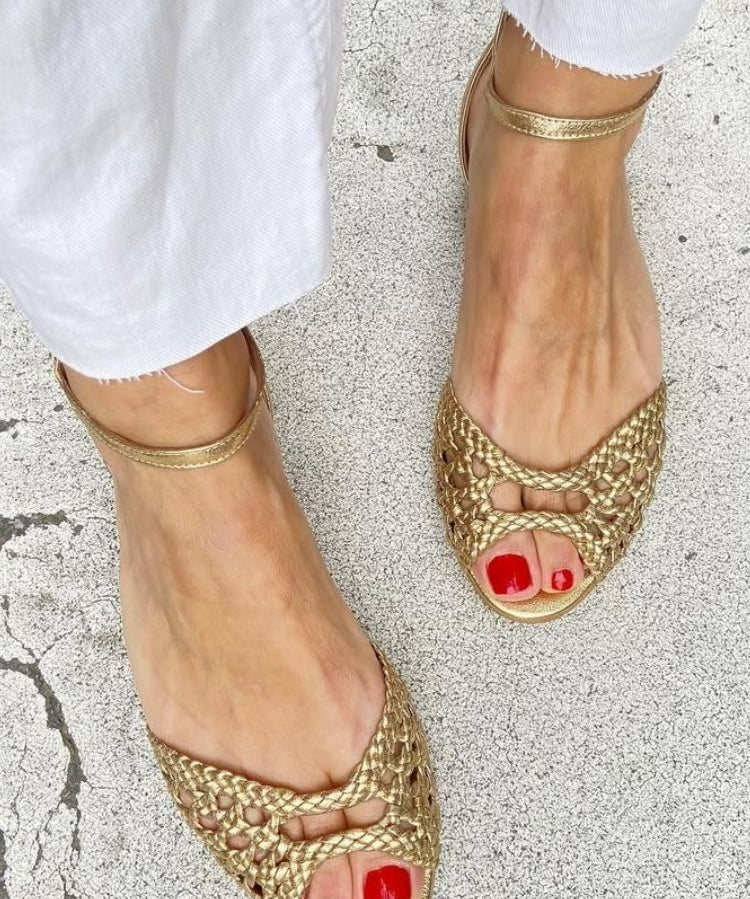 Soledad™ | sandals Doradas Trenzadas