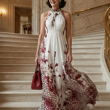 Orlena™ | Dress Maxi Floral of Long-Sleeve with Skirt Voluminosa